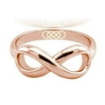 thumbnail image 4 of Tioneer Rose Gold Sterling Silver Adult Double Infinity Female Icon Engraved Infinity Ring, 4 of 5