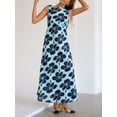 thumbnail image 5 of Michellecmm  Women Long Dress Sleeveless Crew Neck Backless Flower Print Tank Dress, 5 of 9