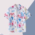 thumbnail image 4 of Mens Hawaiian Shirt and Shorts Set 2 Piece Casual Beach Lapel Button Pocket Shirt Top Drawstring Shorts, 4 of 5