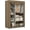 Brown, variant on Portable Closet Organizers, Clothing Storage, Wardrobe with 6 Shelves and Hanging Rod, Non-Woven Fabric Cover with 4 Side Pockets, Grey