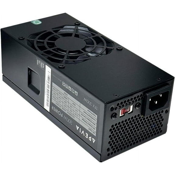 Apevia TFX-AP300W Standard Flex ATX 300W Power Supply - 115-230V AC, 1 x 20/24Pin Main Power, 1 x 12V(P4), 3 x Pheripheral, 3 x SATA, 1 x Floppy