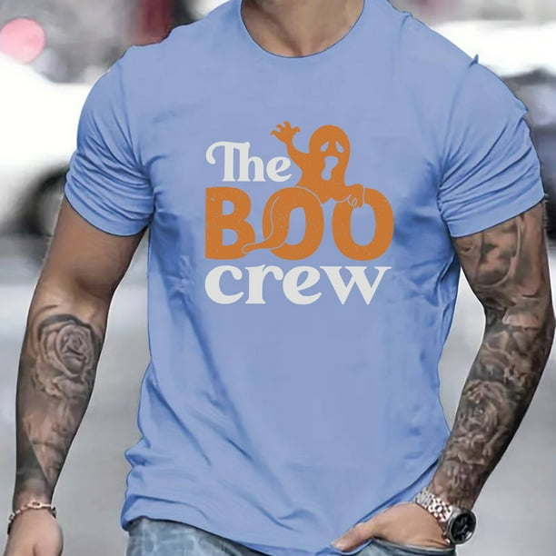 BOO CREW Camiseta De Moda Para Hombre Con Estampado De Letras Para Fiesta De Halloween