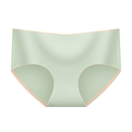 

Qcmgmg Mid Waisted Briefs Underwear for Women Seamless Tummy Control Cotton Solid Panties