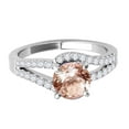 thumbnail image 2 of Aonejewelry 1.15 Ct. Morganite and Diamond Twin Shank Engagement Ring Crafted In 14k Solid White Gold, 2 of 4