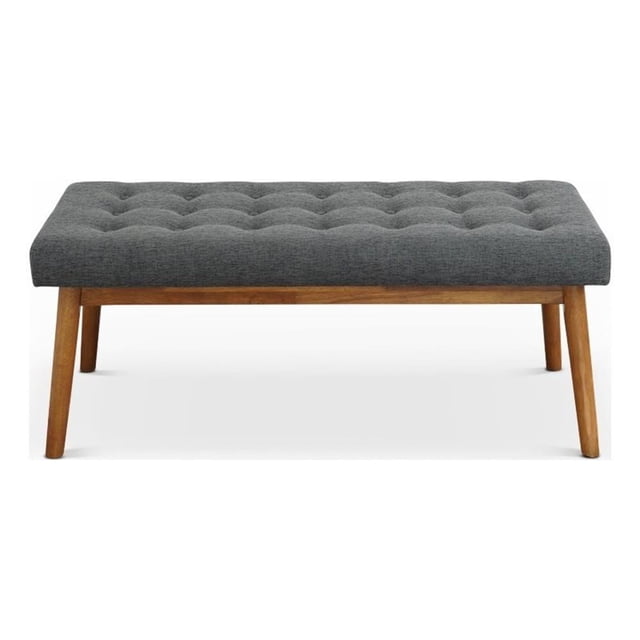 Banc en Tissu Gris Mid-Century Modern Rexton