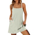 thumbnail image 6 of Weiqiqre Summer Rompers for Women Casual Sleeveless Spaghetti Strap Sundress Workout Athletic Dress with Pocket, 6 of 6