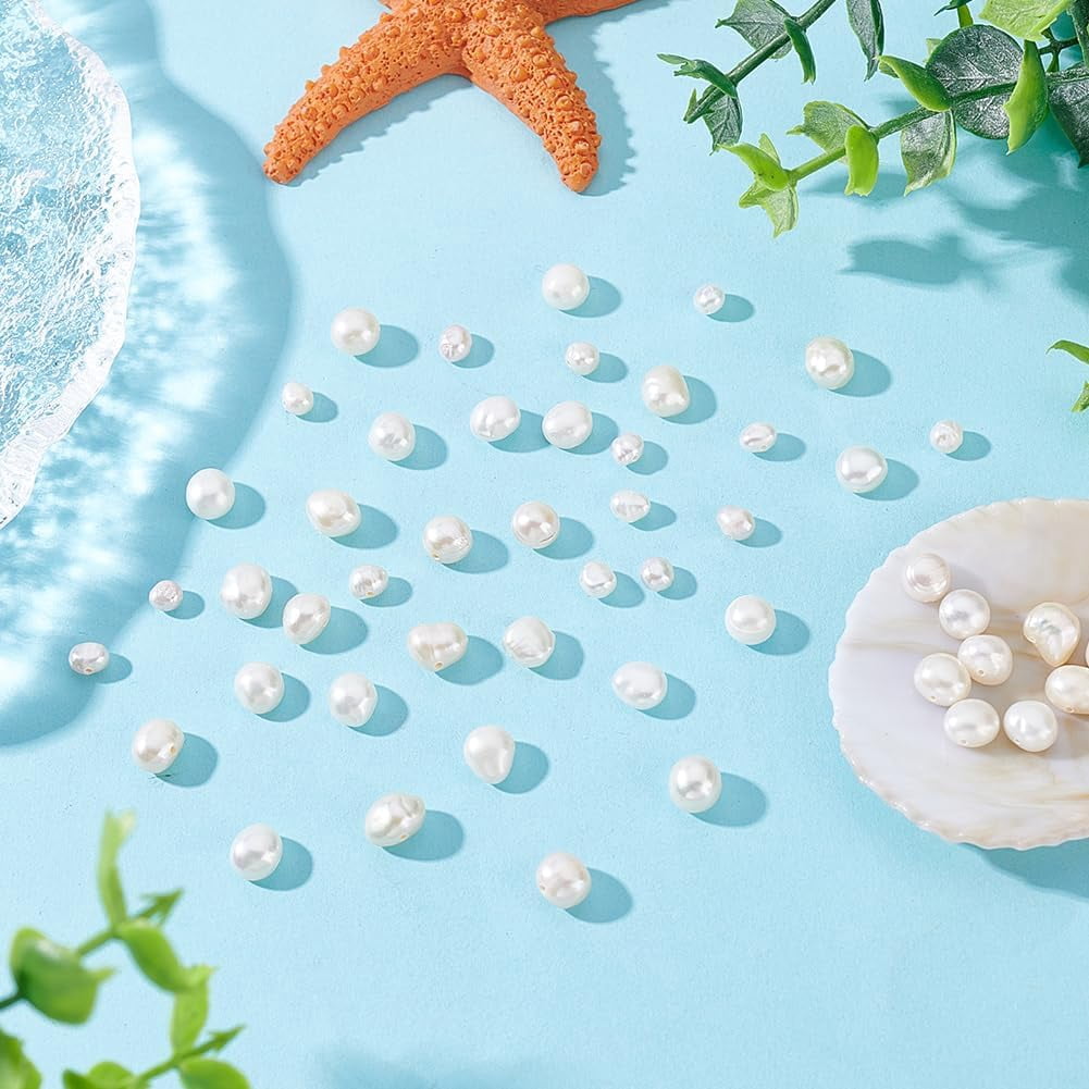 1set 120pcs 3 styles Cultured Freshwater Pearl Beads Strands Nuggets Seashell color 5~9x4~7x3~6mm Hole: 0.3~0.5mm 40pcs/style