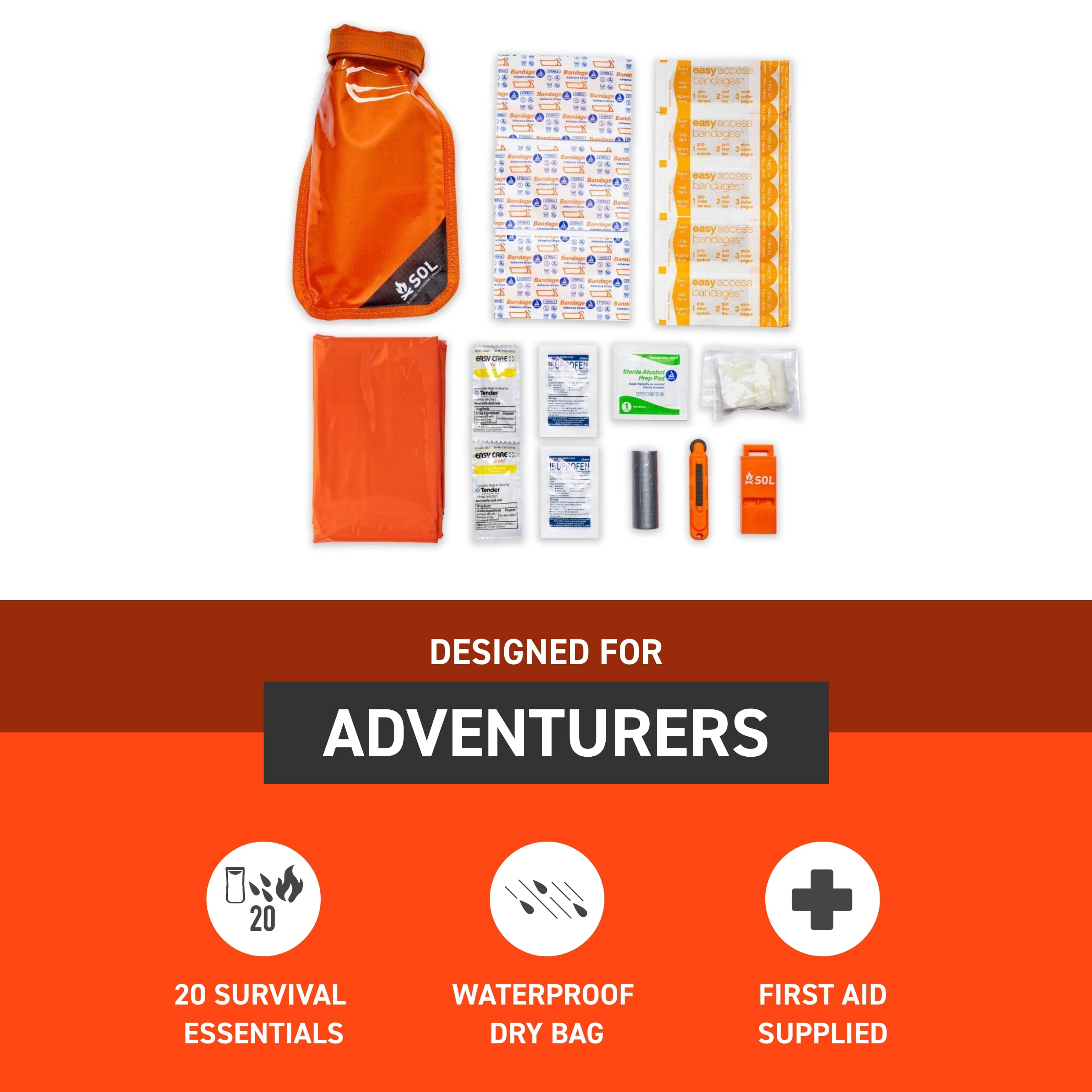SOL Survive Outdoors Longer Survival Medic Kit in Dry Bag
