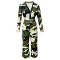 thumbnail image 3 of Oplxuo Womens Camouflage Tracksuit Sets Button V Neck Sexy Crop Top Matching Wide Leg Cargo Pants 2 Piece Sweatsuit Outfits, 3 of 5