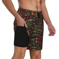 thumbnail image 2 of Logiee Doodle Barbeque 1 Print Men's Swim Trunk,Quick Dry Board Shorts ,Men's Swim Trunks with Compression Liner, Bathing Suits with Pockets-3X-Large, 2 of 6
