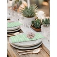 thumbnail image 5 of Green Grid Cloth Napkins Set of 8 Reusable Dinner Napkins, Checkered Plaid Gingham Lattice Trellis Print Cocktail Napkin Washable Table Napkins for Wedding/Holiday Party/Baby Shower 20"x20", 5 of 7