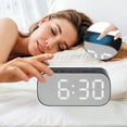 thumbnail image 3 of Unique Bargains 2 Pcs Oval Alarm Clock Snooze Black White, 3 of 6