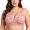 Pink, variant on Plus Size Women Front Snap Wireless Bra Red Full Coverage Floral Comfort Lounge Bra Wide Straps,Size 46