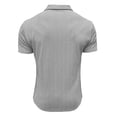 thumbnail image 3 of LJEFF Men Solid Color Short Sleeved Lapel Casual Fashion Top T-shirt, Gray, 3 of 6