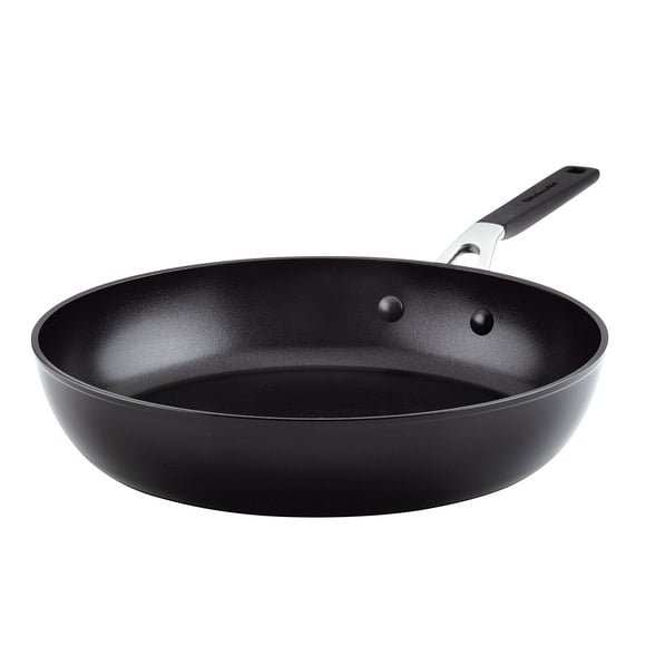 Sartén KitchenAid, dura, anodizada, antiadherente, 31 cm, color negro ónice