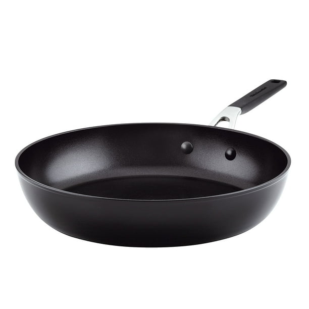 Sartén KitchenAid, dura, anodizada, antiadherente, 31 cm, color negro ónice