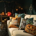 thumbnail image 4 of Phantoscope Halloween Holiday Collection Decorative Pillow Covers, 18" x 18", Orange Pumpkin, 4 Pack, 4 of 5