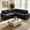 Black, variant on 79" Modular Sectional Sofa with Pull Out Bed, Chenille L-Shaped 5-Seat Couch with USB Ports, Adjustable Backrest, Storage Seats, Tool-Free Assembly – Green