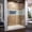 Brushed Nickel with Biscuit Base, variant on DreamLine Flex 30 in. D x 60 in. W x 74 3/4 in. H Semi-Frameless Shower Door in Brushed Nickel with Center Drain Biscuit Base Kit