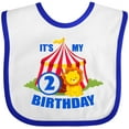 thumbnail image 3 of Inktastic Its My Birthday Circus Tent with Lion 2 Years Old Boys or Girls Baby Bib, 3 of 4