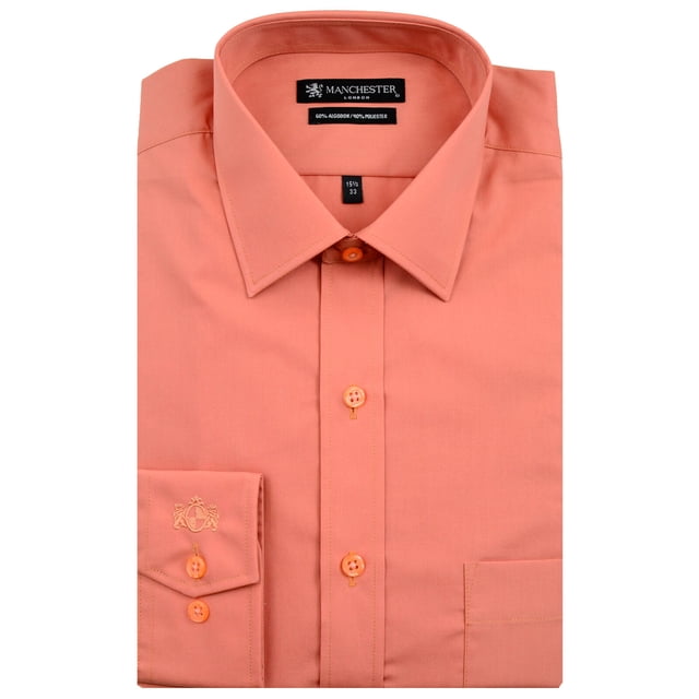 Manchester Camisa de Vestir Regular Fit Salmon, 18" Cuello 33" Manga Manchester 5036K