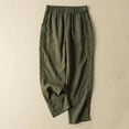 thumbnail image 2 of Women's Summer Solid Color Pocket Loose Elastic Haren Casual Pants - Polyester, Comfortable for Daily, 2 of 3