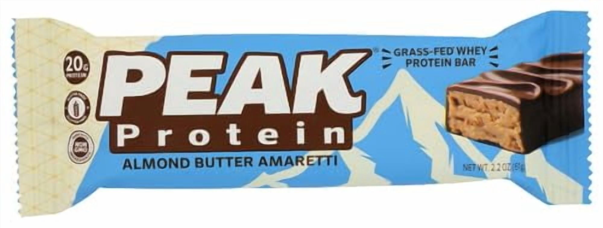 (Pack Of 12) Peak Protein Bar Protein Almond Butter Amareti 2.2 Oz