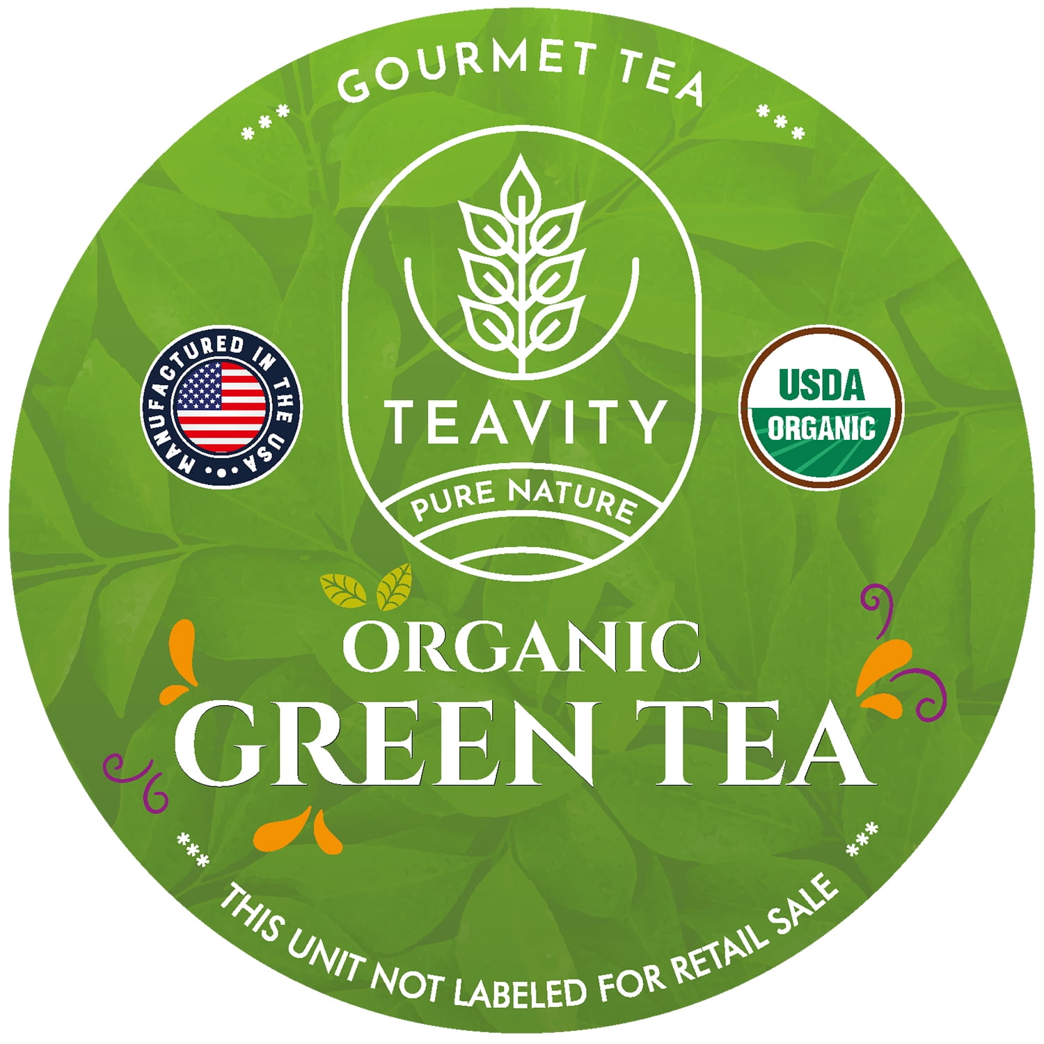 Teavity Organic Green Tea K Cup Pods for Keurig KCup Brewers 12