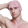 thumbnail image 3 of FYBTO Swimming Cap Pink Unicorns Rainbow Hears Stars Unisex Adult FYBTO Polyester, 3 of 4