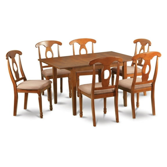 East West Furniture Milan 7 Piece Rectangular Dining Table Set with Kenley Chairs