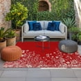 thumbnail image 2 of Red Botanical Outdoor Rug for Patio/Deck/Porch, Non-Slip Large Area Rug 6 x 9 Ft, Farmhouse Spring Summer Flower Indoor Outdoor Rugs Washable Area Rugs, Reversible Camping Rug Carpet Runner, 2 of 8