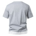 thumbnail image 4 of AHTJRT Men's Soft Stretch Lightweight Short Sleeve Casual Henley Pullover T-Shirt V Neck Basic Tees Tops Gray M, 4 of 4