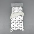 thumbnail image 2 of Panda Duvet Cover Set, Panda Face Head and Small Footprint Silhouette Childish Kids Theme Illustration, Bedding Set with Shams and Fitted Sheet, 3 Sizes, by Ambesonne, 2 of 3