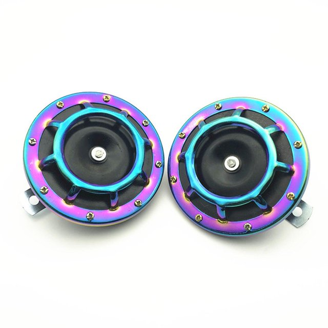 Bocina de coche 12v 140db, bocina de rejilla Universal súper fuerte, nuevo esquema de Color fresco, modificación de motocicleta, piezas de bocina eléctrica