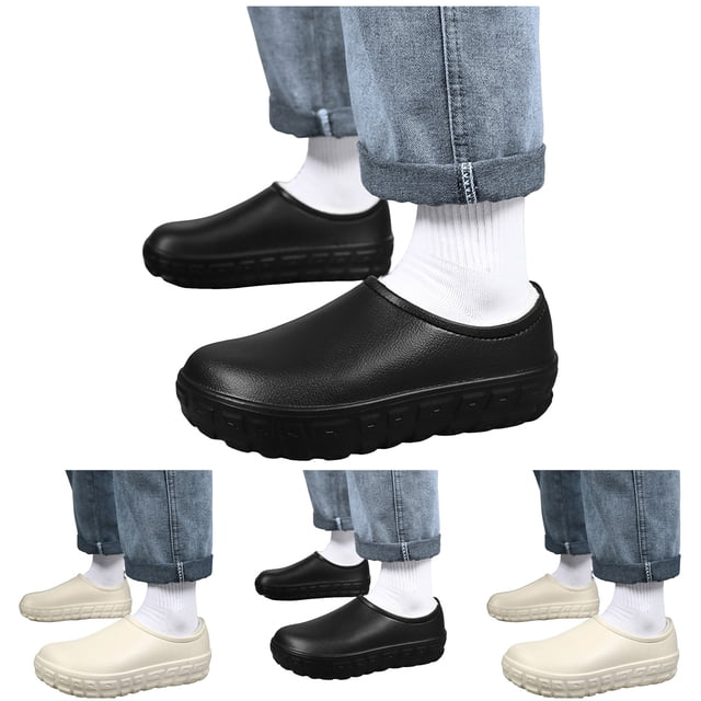 Dakaela Womens Garden Clogs Winter Fleece Fuzzy Walking Garden Shoes Unisex Non Slip Chef Work Mules