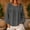 Gray, variant on Women's Round Neck Ruffle Shoulder Cuff Puff Long Sleeve Cotton Linen Crinkled Loose Casual Blouse Spring Summer Tops S-XXL
