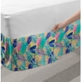 thumbnail image 2 of Tropical Bed Skirt, Exotic Hawaiian Flora with Colorful Foliage Leaves Illustration of Summer Nature, Elastic Bedskirt Dust Ruffle Wrap Around for Bedding Decor, 4 Sizes, Multicolor, by Ambesonne, 2 of 2