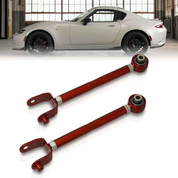AJP Distributors Rear Lower Suspension Adjustable Camber Kit Control Arms UCA Set Red Compatible/Replacement For Mazda Miata MX-5 ND MX5 2016 2017 2018 2019 2020 2021 2022 2023 16 17 18 19 20 21 22 23