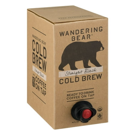 Wandering Bear Organic Cold Brew Coffee On Tap, Straight Black, 96 fl oz