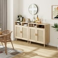 thumbnail image 2 of Sideboard Buffet Storage Cabinet, Rattan Kitchen Cabinet with 2 Doors/Shelf, Accent Modern Dining Living Room Entry Hallway Coffee Bar Furniture for Home Decor,36''H, 2 of 9