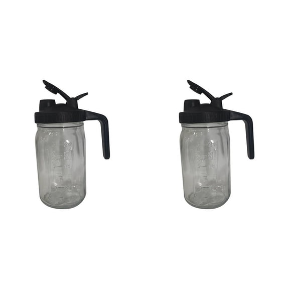 2X 32Oz Mason Jar pour Spout Lid -Glass Pitcher with Lid ,Breast Milk Pitcher,Seal for Juice,Milk,Coffee,Tea,Lemonade