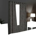 thumbnail image 3 of Eclipse 100% Blackout Curtain, Larissa Leaf Grommet Curtain, 84 In Long x 50 In Wide, Botanical Print, Linen, 3 of 7