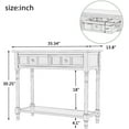thumbnail image 7 of 46'' x 15'' x 34'' Console Table with 4 Drawers and MDF panel, Wood Buffet Cabinet Sideboard Desk with 2 Cabinets and Bottom Shelf, Retro Tall Console Table Entryway Accent Table for Entryway, S5256, 7 of 7