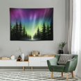 thumbnail image 2 of COMIO  Aurora Borealis Tapestry, Purple Green Northern Lights Aurora Borealis Misty Forest Wall Tapestry for Living Room Bedroom Home Decor, 2 of 7