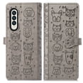 thumbnail image 2 of K-Lion for Samsung Galaxy Z Fold 4 2022 Case Embossed Cute Pattern Wallet Flip PU Leather Magnetic Card Slots with Stand Cover for Samsung Galaxy Z Fold 4, Gray, 2 of 8