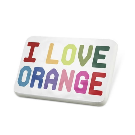 Porcelein Pin I Love Orange,Colorful Lapel Badge – NEONBLOND