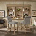 thumbnail image 5 of Weston Home Santine Tufted Rolled Back Bar Stools, Gray (Set of 2), 5 of 8