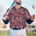 thumbnail image 5 of KLL Apricot color Skull flower for Men's Baseball Shirts,Short Sleeve Casual Shirts Button Down Shirt for Men Beach Summer Wedding Shirt-Medium, 5 of 7