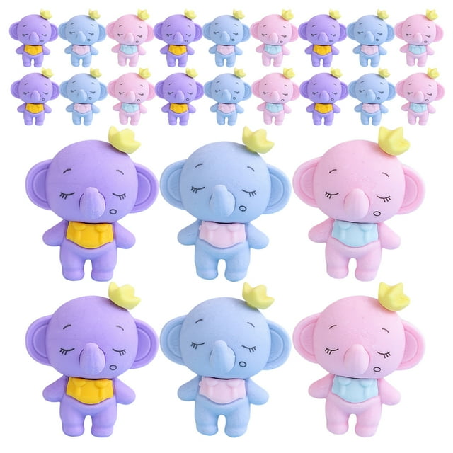 KAKOWELY animal erasers for kids 36pcs Mini Elephant Shape Erasers For Kids Cute Puzzle Erasers For Classroom Rewards Fun Erasers For Students Bulk Small Erasers For Kids