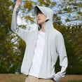 thumbnail image 6 of YLSDY Men's Plus Size Sun Protection Hoodie Lightweight Full Zipper Long Sleeve Jackets 2025 Summer Trendy Casual Coat White XL, 6 of 9